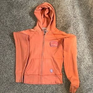 Victoria's Secret PINK zip up hoodie.  Orange, size small.